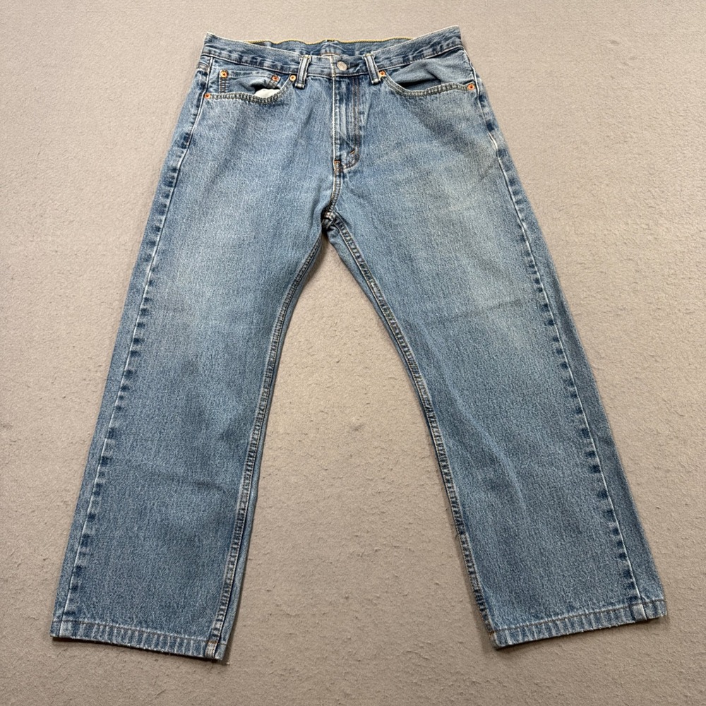 Levi's 505 Jeans Mens 34x32 Blue Denim Straight Leg Original Fit High Rise Retro